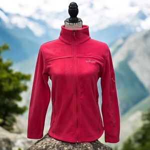Columbia Pink Polyester Women's Fleece Full-Zip Light Weight Jacket Size Small S